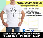 Wärmeübertragungspapier für Licht T-Shirts Laser TECHNI DRUCK EZP 8,5x11 - 20 Blatt
