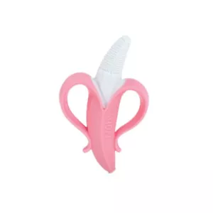 Nuby Pink NanaNubs Banana Massagezahnbürste - 100% weiches Silikon - BPA frei - Bild 1 von 3