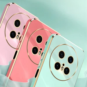 Funda Carcasa Goma Suave Marco Chapado Color Caramelo Lujo Para Huawei Mate 70 Pro - Imagen 1 de 13