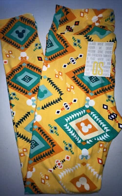 NUEVO Leggings LuLaRoe Talla Única OS (2-10) Amarillo Verde Naranja Disney Minnie Mouse Foto 1 de 4