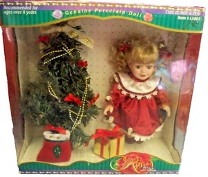 Messing Schlüssel Coll Melissa Jane viktorianische Rosenblüten Porzellan Puppe Weihnachten 2001 - Bild 1 von 5