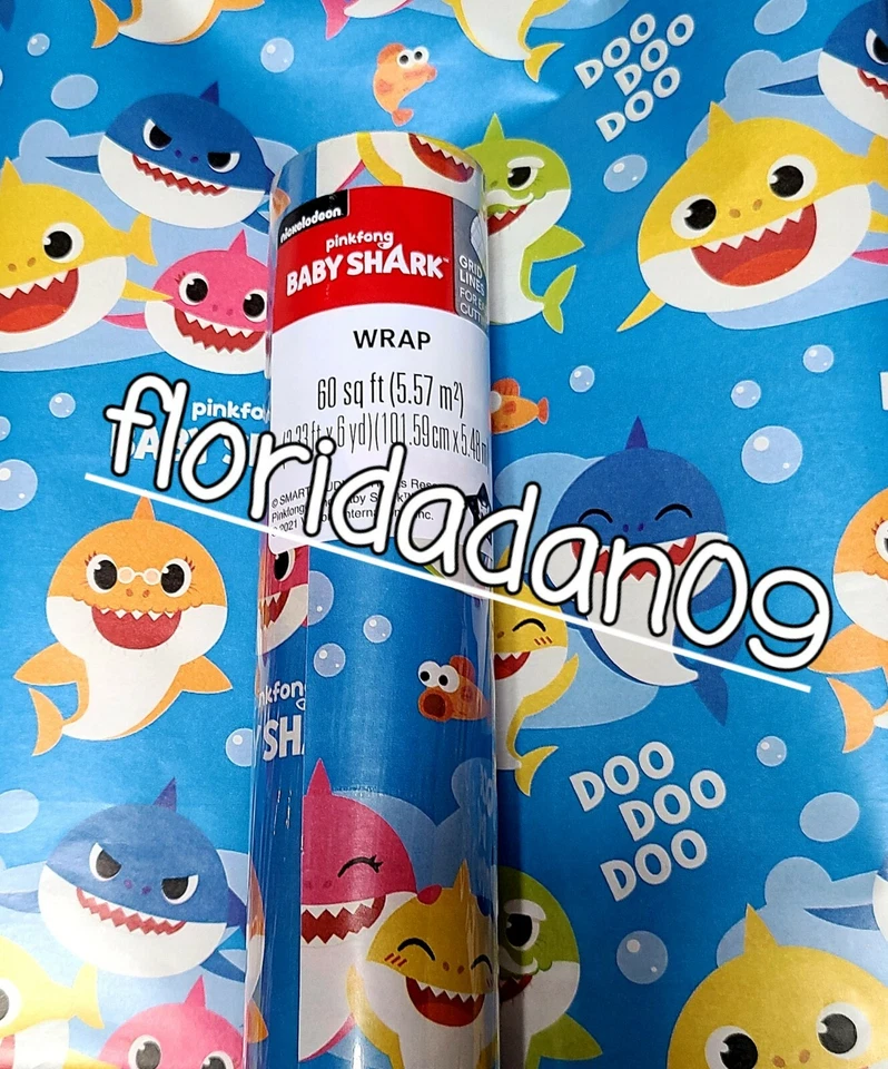 Papel de envolver regalo bebé tiburón, papel plano 60 pies cuadrados ver descripción Foto 1 de 2