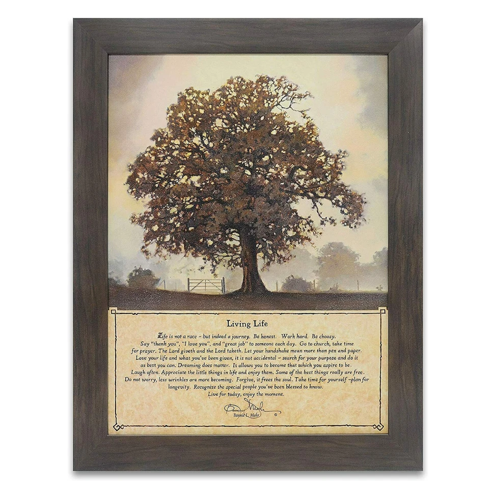 Bonnie Mohr Living Life 14.5 x 18.5 Framed Tree Picture Inspirational Wall Art - Image 1 of 4