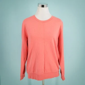 APC Size Medium M Salmon Pink Crew Neck Long Sleeve Terry Knit Cotton Sweatshirt - Picture 1 of 5