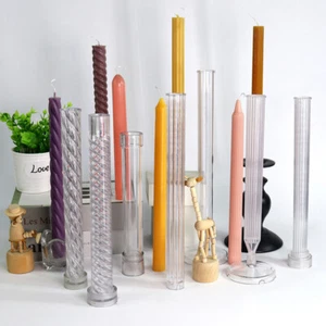 Long Pole Candle Mold Plastic Pillar Candle Making DIY Candle Mould Supplies - Picture 1 of 38