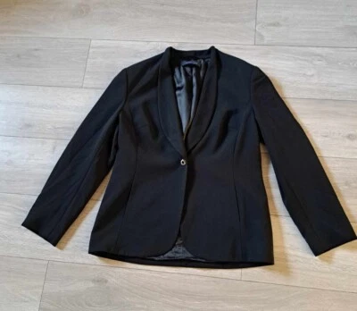 Windsmoor Black Jacket Blazer Single Metal Fastening Classic Smart Vintage UK12 - Image 1 of 4