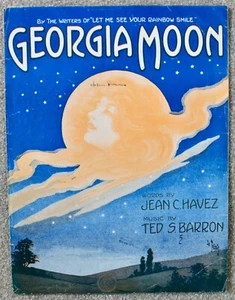 Georgia Moon 1914 Sheet Music LARGE FORMAT - Picture 1 of 1