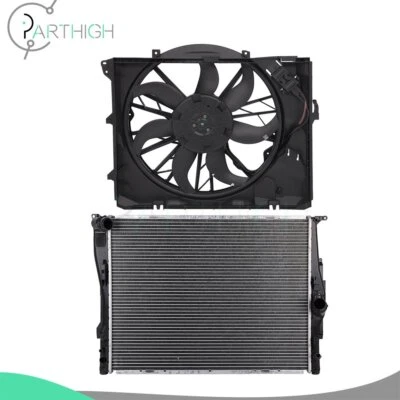 Radiator and Cooling Fan Assembly Electric For 2007-13 BMW 328i 2006-11 BMW 323i - Image 1 of 4