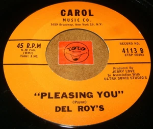 DEL ROY'S - PLEASING YOU - LOVE ME TENDERLY  / LISTEN - DOO WOP POPCORN - Picture 1 of 2