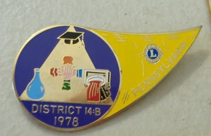 DISTRICT 14-B~1978~PENNSYLVANIA ~ LIONS CLUB PIN - Picture 1 of 4