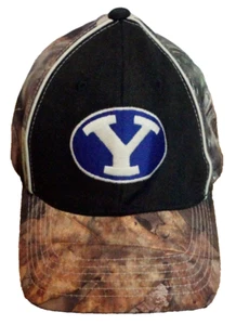 Captivating Headwear BYU Cougars Mens Cap Hat Black w/ Camofedge Adjustable - Picture 1 of 6