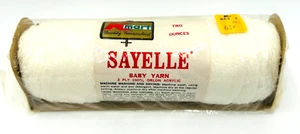 Vintage Sayelle Baby Yarn K Mart Acrylic 3-Ply White Original Package Two Ozs - Picture 1 of 6