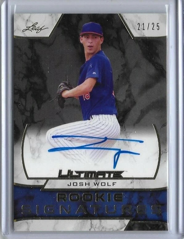 2019 Leaf Ultimate Draft JOSH WOLF Gold Foil Auto RC 21/25 Cleveland RHP - Image 1 of 1
