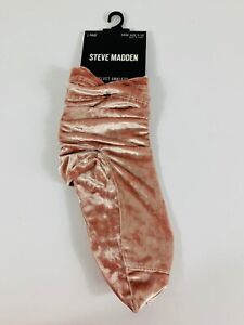 NEW Steve Madden Women's Shoe Size 5-10 Velvet Pink Soft Anklets Socks One Pair