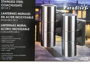 Lámpara de Pared Exterior Acero Inoxidable Arriba Abajo Doble Coachlights Paradise Modern X2 - Imagen 1 de 4