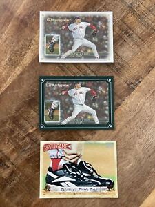 2007 UD Masterpieces 2010 Topps Curt Schilling 3 Card Lot Bloody Sock Red Sox