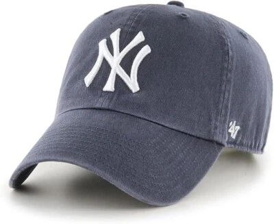 New York Yankees 47 Brand Hat Clean Up Adjustable Cap Navy Vintage Baseball New - Image 1 of 3