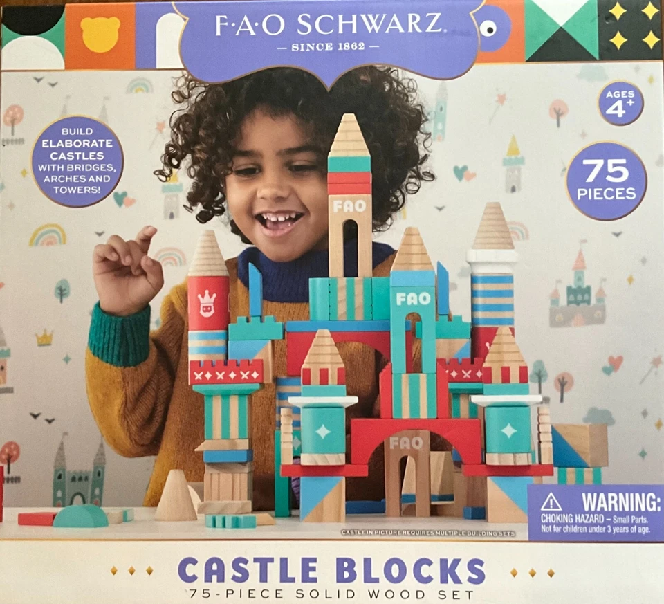 FAO Schwarz Build Your Own Fortress Castle Blocks 75 pcs - Image 1 of 1