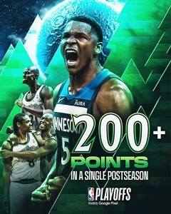 Anthony Edwards 200 Postseason Points Minnesota Timberwolves 8x10 NBA Foto - Bild 1 von 1