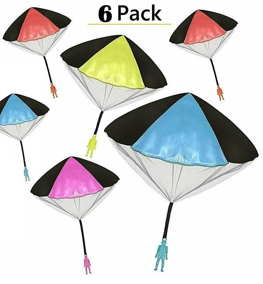 4pack Tangle Throwing Toy Parachute Man With Large Parachutes 4 Colors