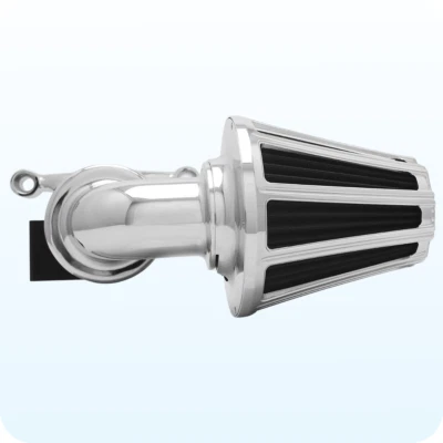 Chrome Cone Air Cleaner For Harley Softail Fat Boy 16-17 & Touring Bagger 08-16 Foto 1 de 4