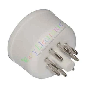 2pc 8pin Silver copper Bakelite tube sockets valve base For KT88 audio amps DIY - Picture 1 of 5