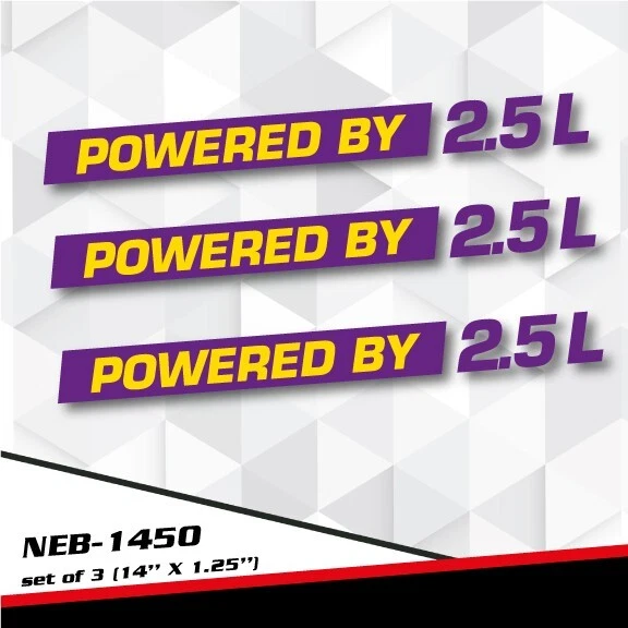 POWERED BY 2.5L Decal Sticker for FUSION MKZ WRX TT GOLF JETTA PASSAT BMW 1450 — 第 1/1 张图片