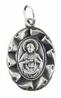 Vintage Catholic Sacred Heart Jesus & Virgo Carmeli Silver Tone Religious Medal