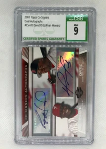 2007 Topps Co-Signers Dual Autographs #CS-HO David Ortiz Ryan Howard Auto CSG 9 - Picture 1 of 2