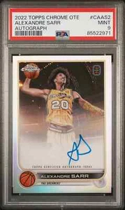 2022 Topps Chrome Alexandre Sarr PSA 9 🔥 AUTO #CA-AS2 Overtime Elite Rookie - Picture 1 of 2