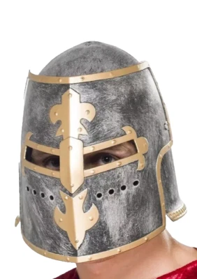 Medieval Crusader Templar Knight Helmet Adult Full Face Mask Halloween Costume - Image 1 of 4