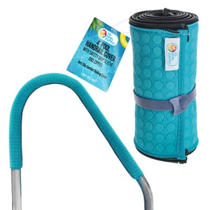 4ft Pool Handrail Cover with Safety Grip Sleeve and Zipper - Teal Blue Neoprene - Picture 1 of 5