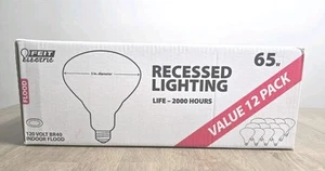Feit BR 40 65W Indoor Flood Light Bulbs White Pack of 12 Alt Phillips Brand - Picture 1 of 1