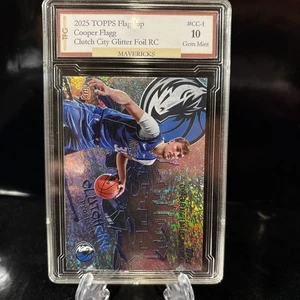 2025 TOPPS Flagship Cooper Flagg Clutch City Prospects Glitter Foil CC-1 GM10 - Picture 1 of 2