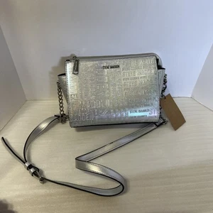 STEVE MADDEN Crossbody Handbag - SILVER METALLIC BLEXI - Brand-New w/tag - Picture 1 of 9