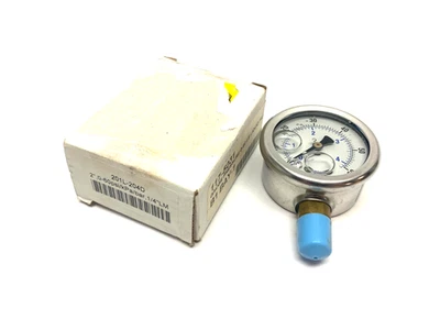 PIC Gauges 201L-204D Liquid Filled Pressure Gauge 2" 0-60psi 1/4" Bottom Port - Image 1 of 4