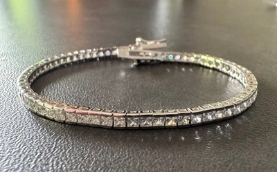 Tennisarmband Silber 925 mit Zirkoniensteinen 2 mm 17-18 cm - Bild 1 von 4