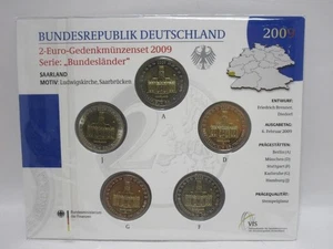 Juego de monedas - 2 € juego de monedas conmemorativas 2009 ADFGJ "Ludwigskirche" ST en Bl.  GS8265 - Imagen 1 de 2