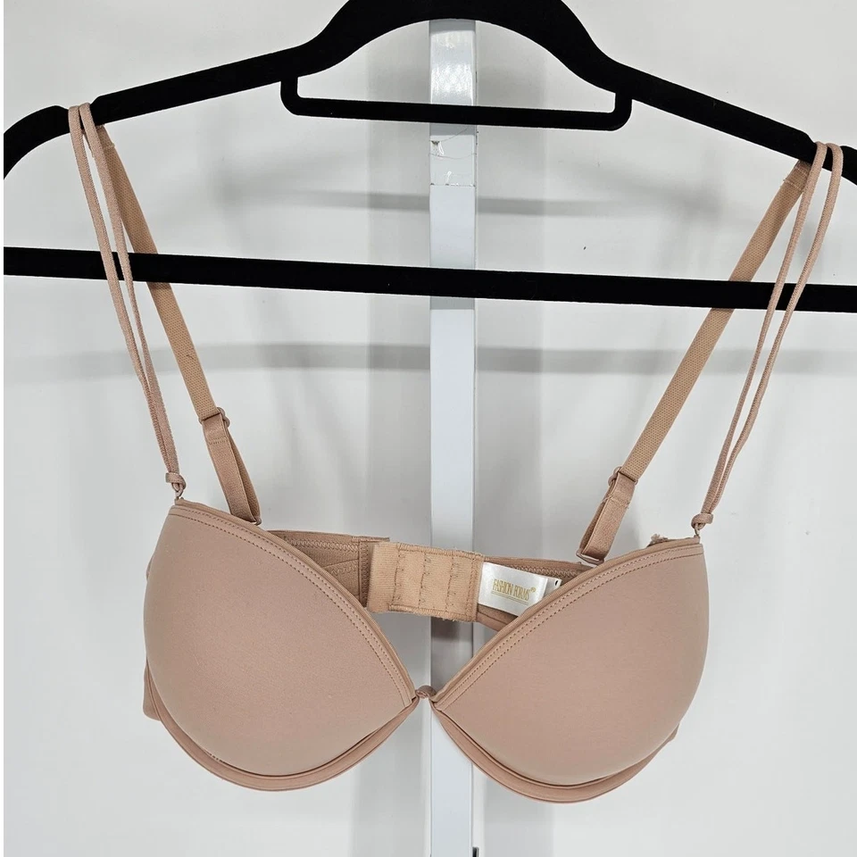 Vintage 1990s Fashion Forms Womens Sz 36C padded Push Up Bra Solid Beige - Image 1 of 4