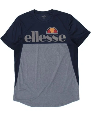 Camiseta Top ELLESSE Para Hombres Gráfica Grande Azul Marino Bloque de Color Poliéster CK09 Foto 1 de 3