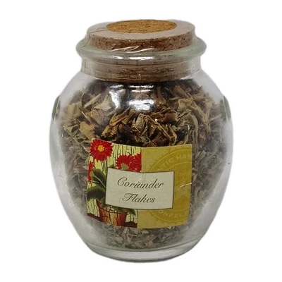 VTG NOS Sealed Shonfelds Coriander Flakes Glass Herb Spice Jar Bottle Cork - Image 1 of 4