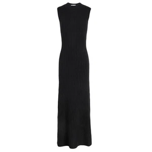 Topshop schwarz Maxi ärmellos gerippt Pulloverkleid Damen US 0-2 XS - Bild 1 von 11