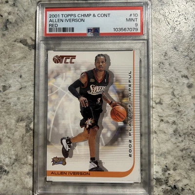 2001-02 Topps Champions and Contenders  Red #10 Allen Iverson Highest grade pop1 - Image 1 of 2