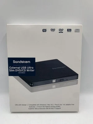Sandstrom - External USB Ultra Slim DVD/CD Writer - BLACK - SEDVDBK22 - Image 1 of 4