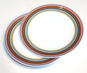iittala ORIGO 4 Teller Ø 20 Serie orange Porzellan gestreift Alfredo Häberli NEU - Bild 1 von 2