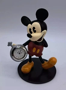 Disney Mickey Mouse "A Timely Classic" Clock Figure Vintage 5" On Black Base - Picture 1 of 5