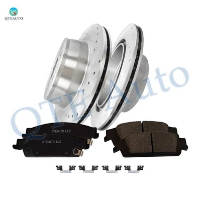 Rotores de freno traseros perforados de 345 mm - Pastilla de freno de cerámica para GMC Sierra 1500 2014-2018 Foto 1 de 4