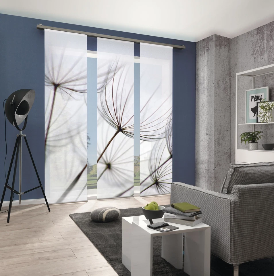 VISION S 3er-Set Schiebegardinen STRELIA, halbtransparent, Höhe 260 cm, grau - Bild 1 von 3