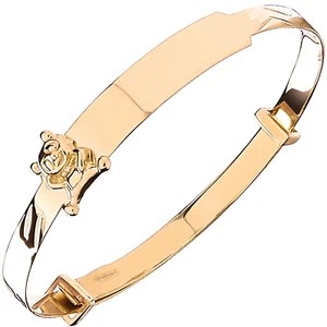 9ct Yellow Gold Hallmarked Expandable Teddy Baby/Child Bracelet Bangle 2.8 Grams - Picture 1 of 16