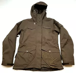 Salomon Lined Insulated Hooded Clima Pro Women's S Brown Ski Snowboard Acti-Loft - Picture 1 of 23